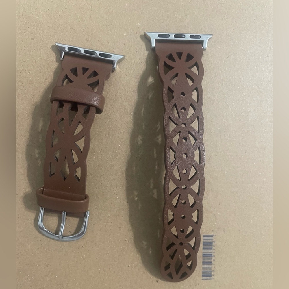 Brown Leather Cutout Apple Watch Band